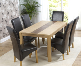 valencia Oak Dining Table 150cm and 6 Valencia