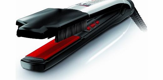 Professional SwissX Brush and Shine 230oc Digital Ionic Ceramic Plate Hair Straightener Silver/ Black