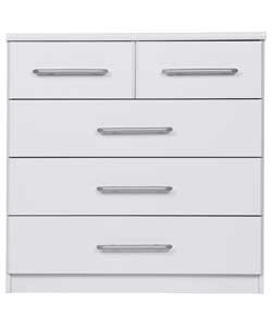 3 + 2 Drawer Chest - White