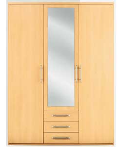 Vancouver 3 Door 3 Drawer Wardrobe - Beech