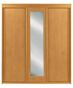 3 Sliding Door Mirrored Robe - Pine