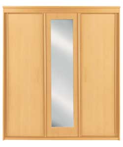 Vancouver 3 Sliding Door Mirrored Wardrobe - Beech