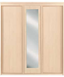 Vancouver 3 Sliding Door Mirrored Wardrobe - Maple