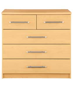 3 Wide 2 Narrow Drawer Chest - Beech