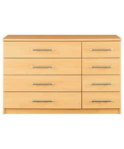 4 Wide 4 Narrow Drawer Chest - Beech