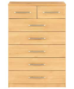 5 Wide 2 Narrow Drawer Chest - Beech