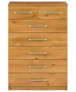 5 Wide 2 Narrow Drawer Chest - Pine