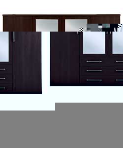 Mirrored 4 Door 3 Drawer Wardrobe -