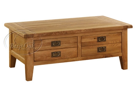 Oak 2 Drawer Coffee Table