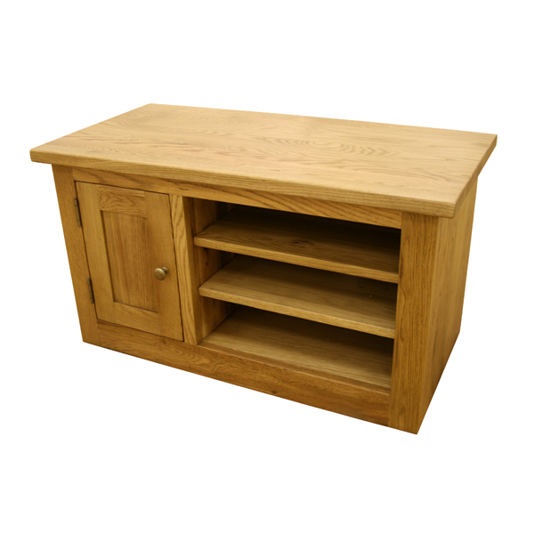 Oak Petite 1 Door 2 Shelf TV Unit