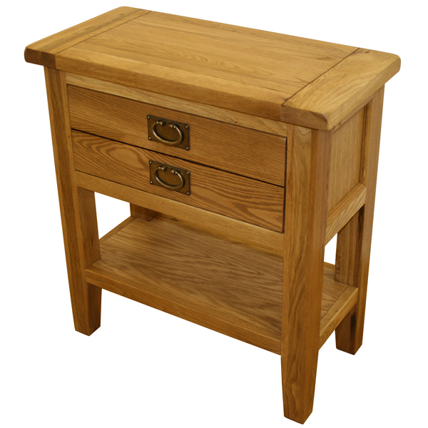 Oak Petite 1 Drawer Console Table