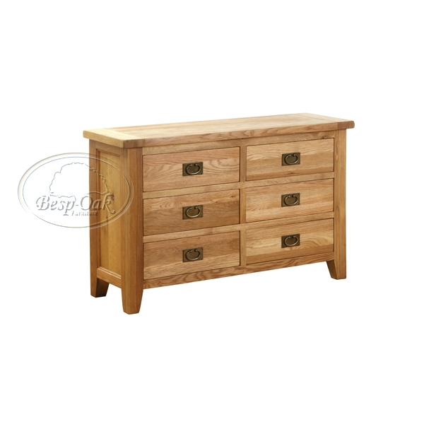 Oak Petite 6 Drawer Chest