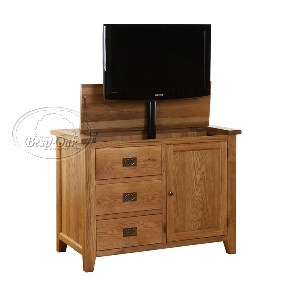 Plasma Oak 2 Door 3 Drawer Console