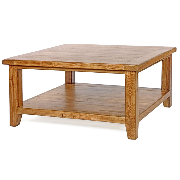 Square Coffee Table with Shelf