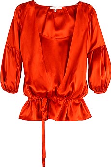 Vanessa Bruno Satin pouf sleeve top