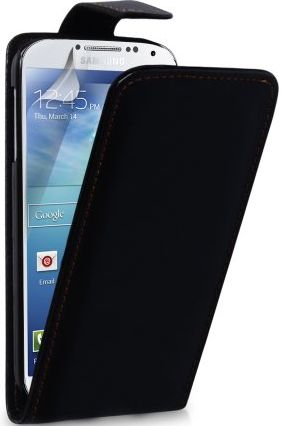 Vanilla Cloud S SAMSUNG GALAXY S4 MINI BLACK LEATHER FLIP CASE / COVER