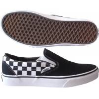 Vans CLASSIC QUARTER CHECK SLIP ONS BLACK/WHITE