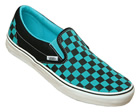 Vans Classic Slip-On Black/Scuba Blue Chequerboard