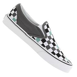 vans Classic Slip On Shoes-(MultiChck) Pewter/Blue