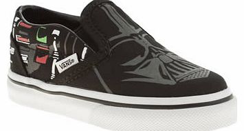 kids vans black & white slip-on star wars