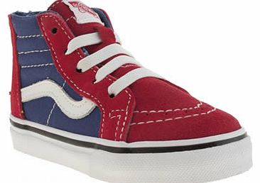 kids vans red sk8-hi zip boys toddler 5503623050