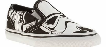 kids vans white & black cl slip-on star wars