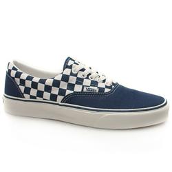 Vans Male Era Checker Fabric Upper Skate in White and Navy