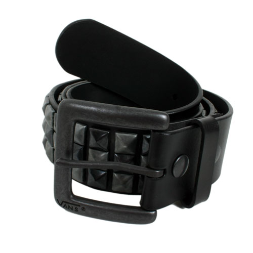 Mens Vans Studded Bonded Leather Belt Gunmetal