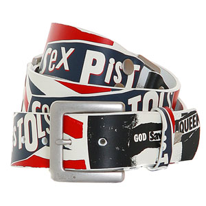 X Sex pistols Bonded leather belt - White