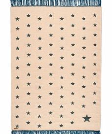 Varanassi Wild Pop Stars Rug - Beige/Duck Blue `One size