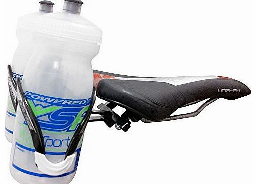 Double Water Bottle Cage Mount - Alloy Black for Cycling Triathlon Bike