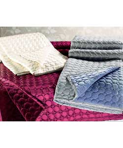 velvet and Faux Satin Bedspread - Charcoal