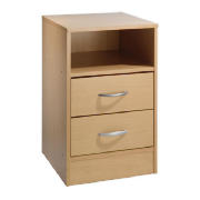 Venice 2 drawer Bedside table, Beech effect