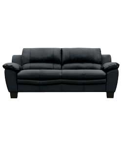 Large Leather Sofa - Black