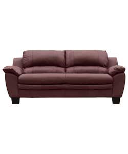 Large Leather Sofa - Wine