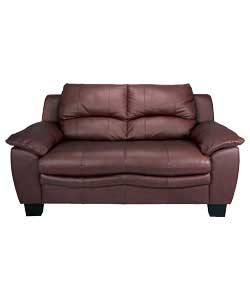 Regular Leather Sofa - Wine