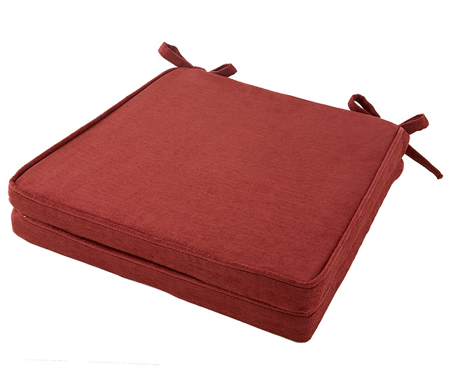 Squared Seat Pad (Pair) Burgundy