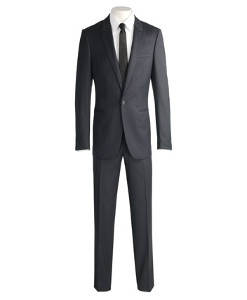 Mens Suit by Ventuno 21 Navy Herringbone with Blue Stripe