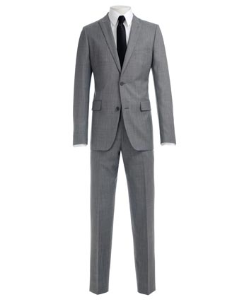 Ventuno Mens Suit Ventuno Grey Sharkskin Slim Fit