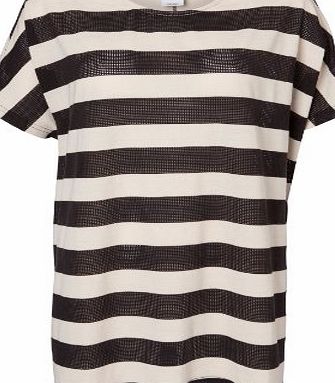 Vero Moda Chella 2/4 Sleeve Top- Oatmeal/Black