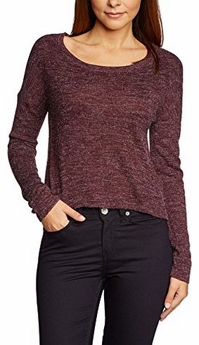 Vero Moda Womens Clementine Copenhagen Ls Cropped Blouse Plain Crew Neck Long Sleeve Jumper, Purple (Winetasti