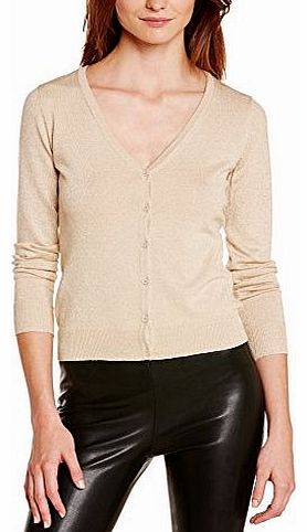 Vero Moda Womens GLORY NEW LS V-NECK LUREX CARDIGAN Plain V-Neck Long Sleeve Cardigan Cardigan, Beige (Oatmeal