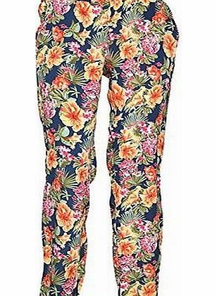 Vero Moda Womens Vero Moda Brave AOP Flower Trousers Black Iris Girls Ladies