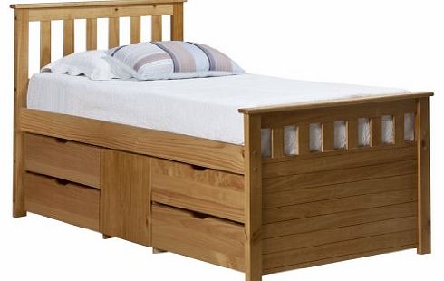 Verona Captains King Size Storage Bed 5ft, Ferrara Antique Pine, 8 Drawers 