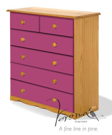 Fuchsia 4 + 2 Chest Of Drawers