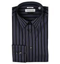 Navy and Purple Stripe Long Sleeve Shirt