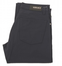 Versace Navy Formal Zip Fly Trousers 34 Leg