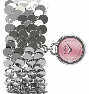 Ladies Pink Dial Lights Watch