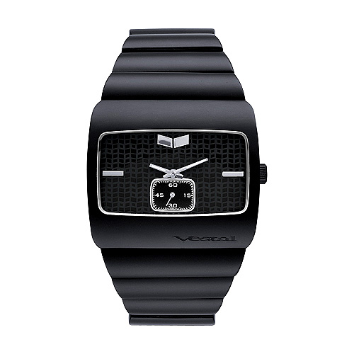 Mens Vestal Bevel Watch Black / Black Emb