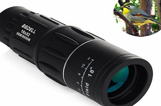 Waterproof Super Clear 16x52 Dual Focus Telescope Optics Zoom Monocular Scalable Telescopic 66m/8000m